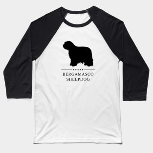 Bergamasco Sheepdog Black Silhouette Baseball T-Shirt